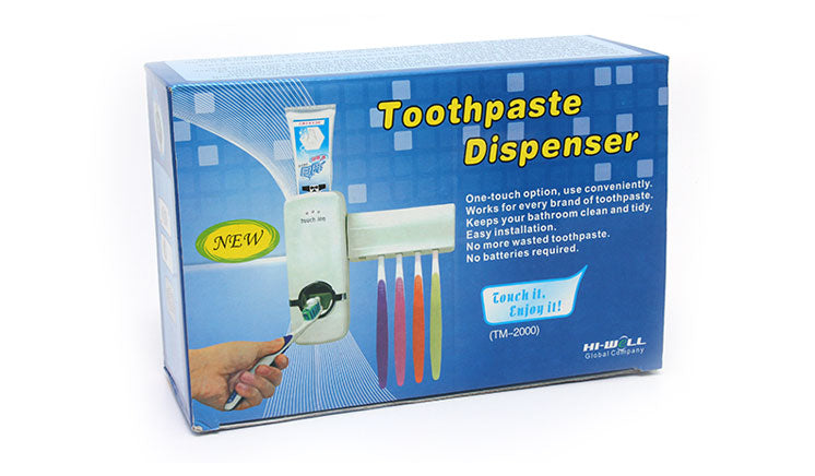 Automatic Toothpaste Dispenser with 5 Toothbrush Holder