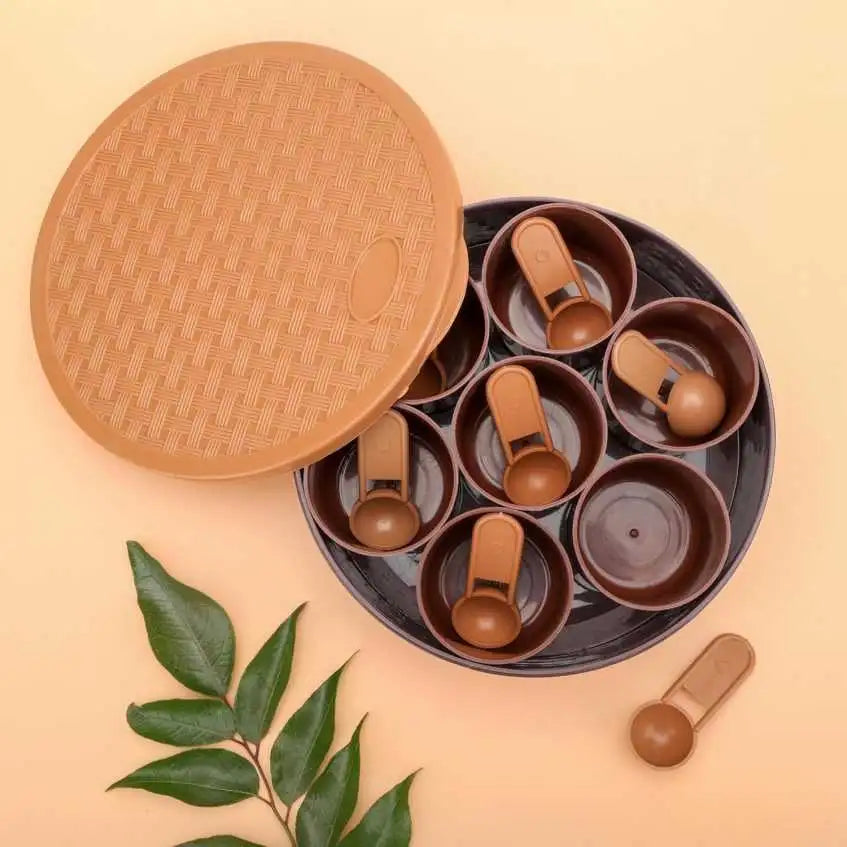 Dry Fruit Masala Box – 7 Cups & Spoons