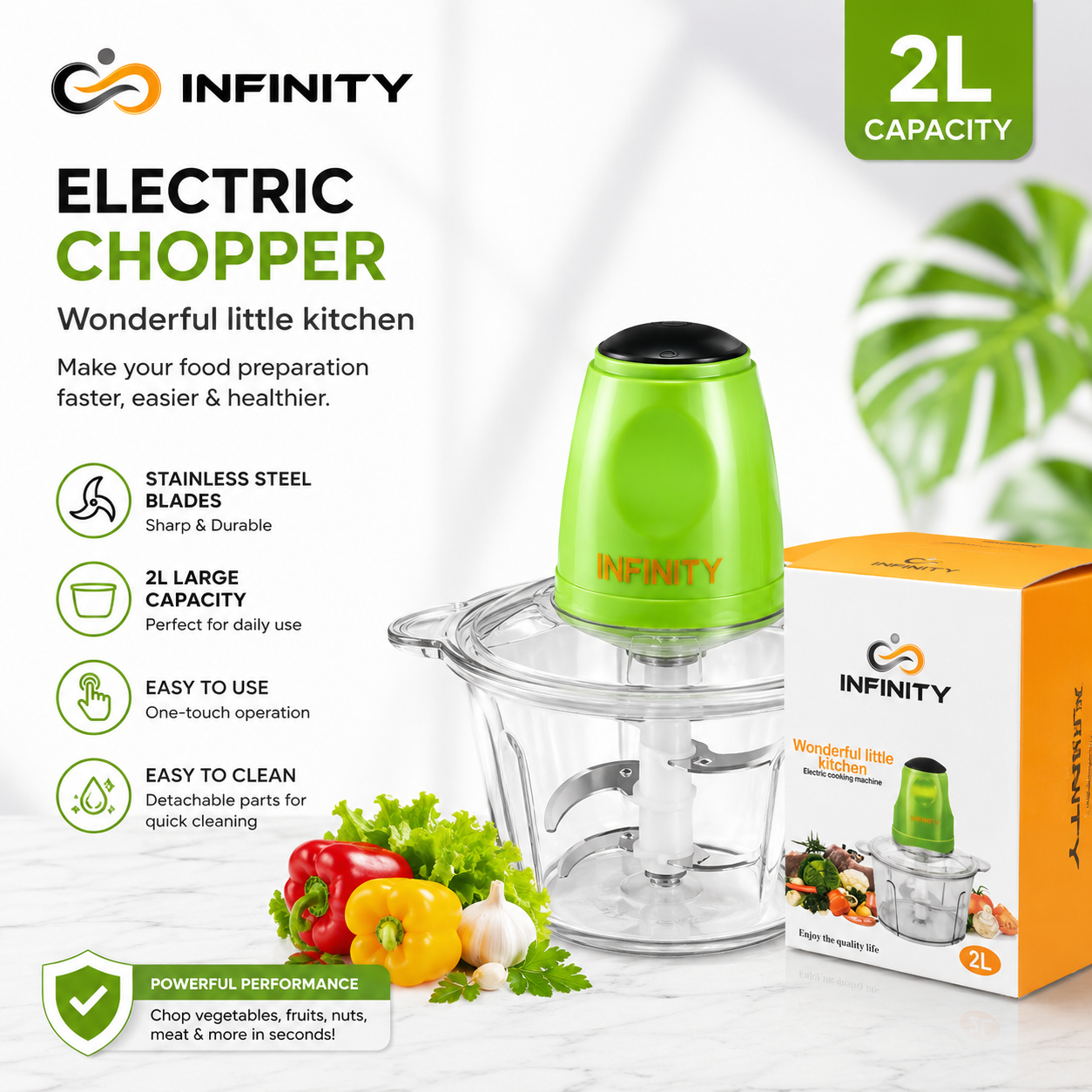 Infinity 2L Electric Food Chopper Sri Lanka | Vegetable & Meat Chopper