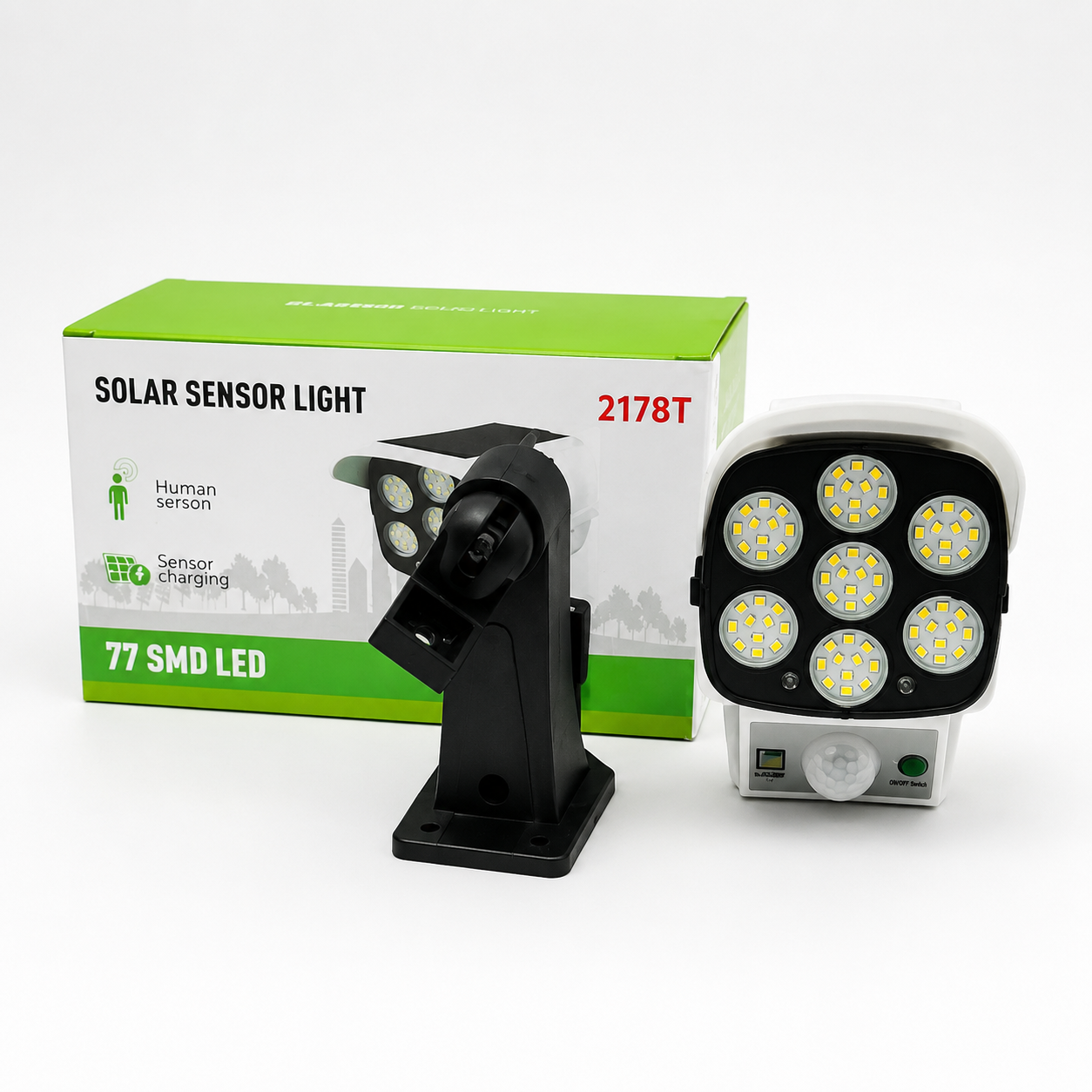 Solar Sensor Light 77 SMD LED | Outdoor Motion Sensor Security Light with Remote