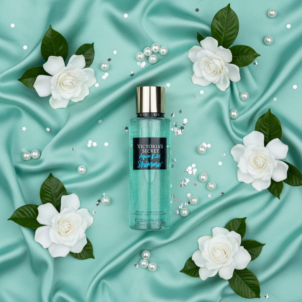 Aqua Kiss Shimmer Flat Lay