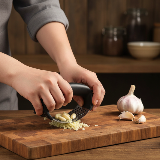 Garlic Press in action