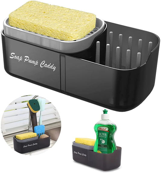 3-in-1 Soap Pump Caddy with Sponge Holder